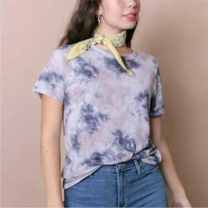 Free People We The Free Womens Size Medium Riptide Tee Shirt Top Purple Tie Dye